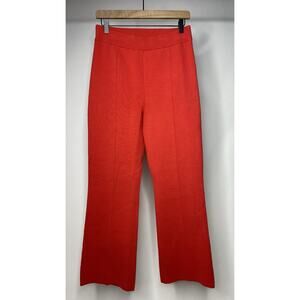 White+Warren Women's Large Pants Pull On Red Knit Thick Cotton Blend Boot Cut